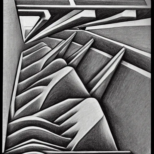 Prompt: egyptian god pencil drawing by M.C. Escher