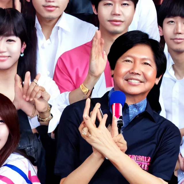 Prompt: bongbong marcos in kpop concert