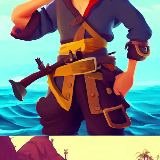 Image similar to painting jack the pirate on sea of thieves game avatar hero smooth face median photoshop filter cutout vector behance hd by jesper ejsing, by rhads, makoto shinkai and lois van baarle, ilya kuvshinov, rossdraws, illustration, art by ilya kuvshinov and gustav klimt