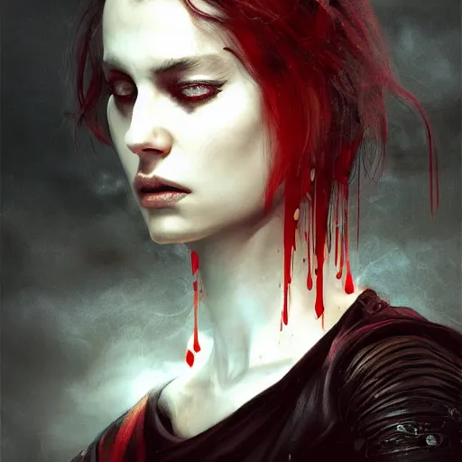 Image similar to upside down portrait of a woman, sad, cry, gloomy, blood, fire, intricate, elegant, highly detailed, digital painting, artstation, concept art, matte, sharp focus, illustration, octane render, unreal engine, art by aenaluck and roberto ferri and greg rutkowski, epic fantasy, digital painting