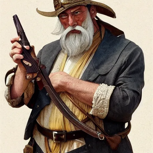 Prompt: “ a modern catholic priest, who looks like don quixote, black beard and moustache, with a revolver at his side, d & d, fantasy, intricate, cinematic lighting, highly detailed, digital painting, artstation, concept art, smooth, sharp focus, illustration, art by artgerm and greg rutkowski and alphonse mucha ”