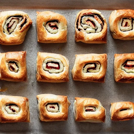 Prompt: ceaseless watcher, turn your gaze upon this wretched greggs sausage roll, photograph