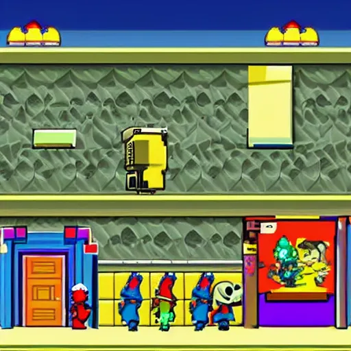 Image similar to a still of the movie weird science, 2 0 0 4 paper mario : the thousand - year door visuals and graphics aesthetic