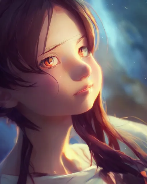 Image similar to an adorable girl, full shot, atmospheric lighting, detailed face, by makoto shinkai, stanley artgerm lau, wlop, rossdraws