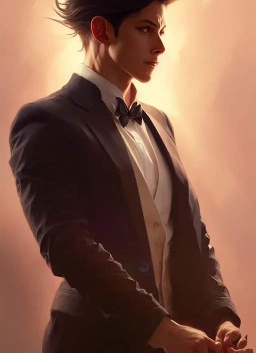 Image similar to ultra realistic illustration, handsome magician. intricate, elegant, highly detailed, digital painting, artstation, concept art, smooth, sharp focus, illustration, art by artgerm and greg rutkowski and alphonse mucha and wlop