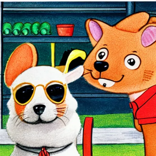 Image similar to a dog at the gym by richard scarry