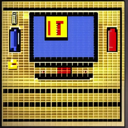 Image similar to 8 bit atari game about the office tv series