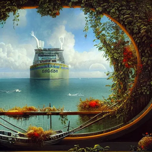 Prompt: paint surrealist 🚢, ferdinand knab, high definition and detailed 4 k