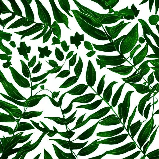 Image similar to abstract art of healthy leaves and plants, dark green and light green