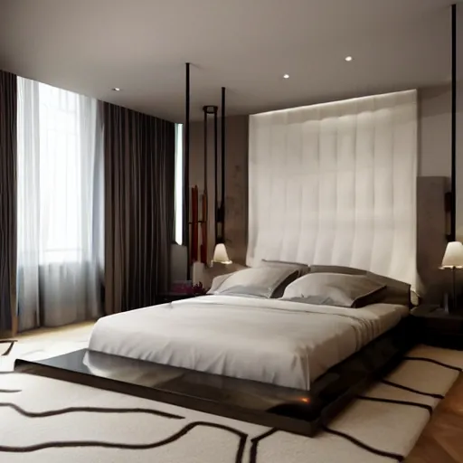 Prompt: aesthetic modern bedroom