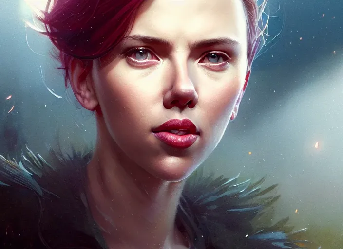 Prompt: highly detailed portrait of scarlett johansson, stephen bliss, unreal engine, art by greg rutkowski, loish, rhads, ferdinand knab, makoto shinkai and lois van baarle, ilya kuvshinov, rossdraws, tom bagshaw, global illumination, radiant light, detailed and intricate environment