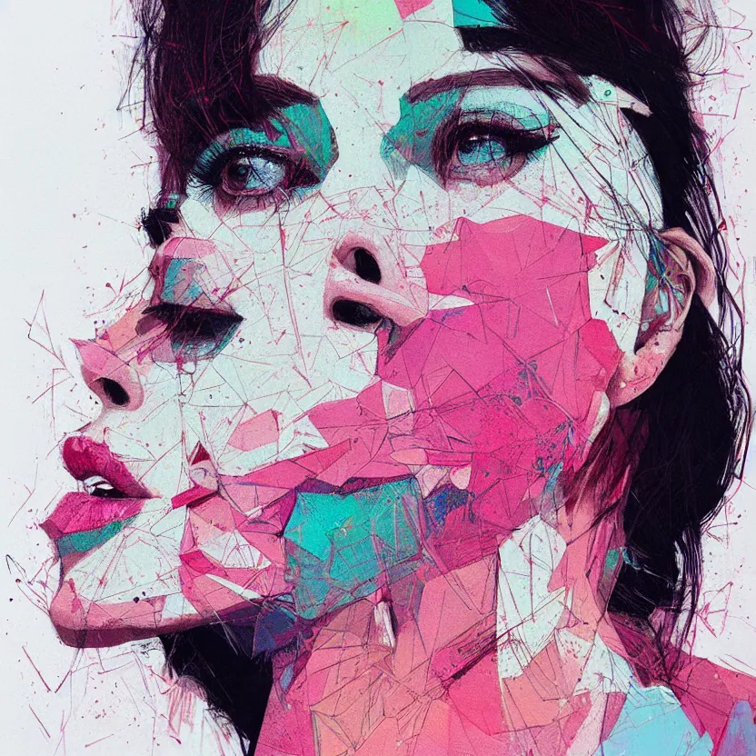 Image similar to close up portrait painting of a female dressed in nineties street styling, concept art, intricate details, highly detailed, aesthetically pleasing pastel colors, art by conrad roset