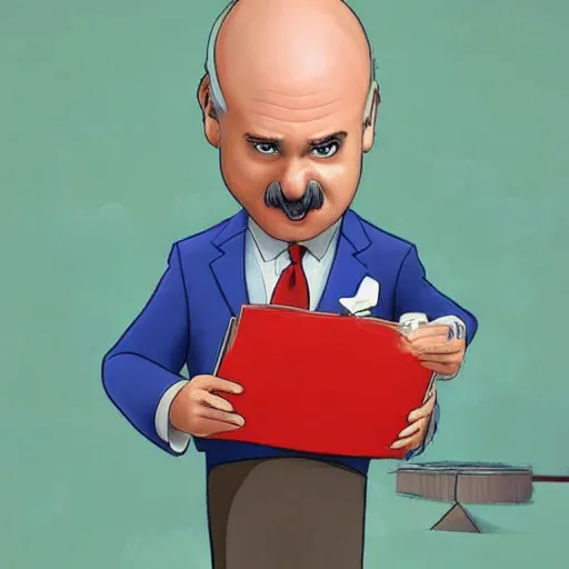 Image similar to alexander lukashenko starring in pixar cartoon.