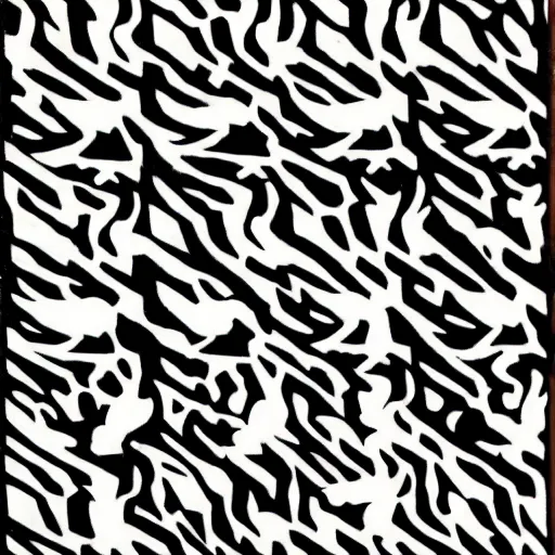 Image similar to a pattern of white wolves transitioning into black geese by mc escher, goose geese black, wolves canine species white, hexagonal pattern, crystallography, intricate details, shading, ink dots, mathematical interlocking, puzzle, screen print, lithography, frameless