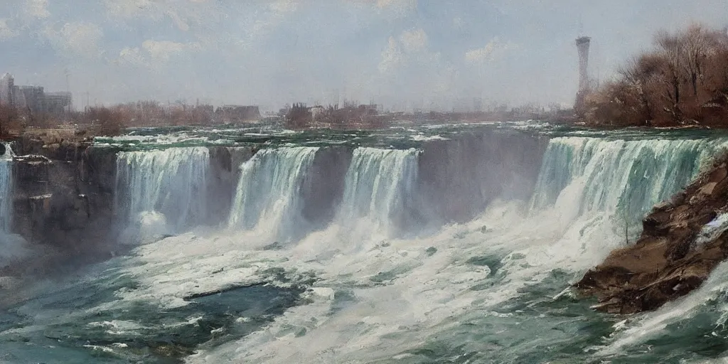 Prompt: niagara falls by ( ( ( ( richard schmid ) ) ) )