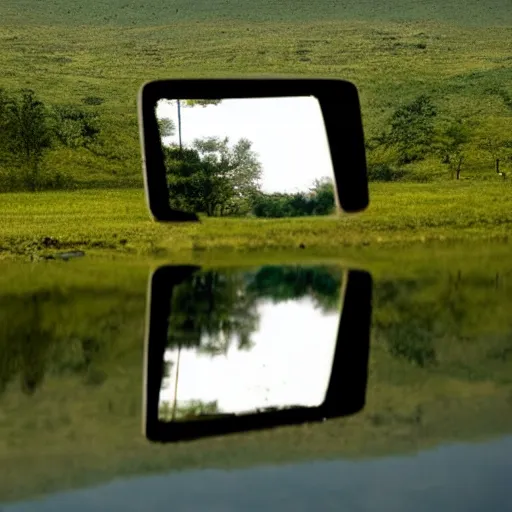 Image similar to the earth reflected in a mirror