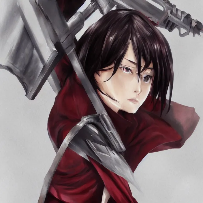 Image similar to mikasa ackerman trending on artstation