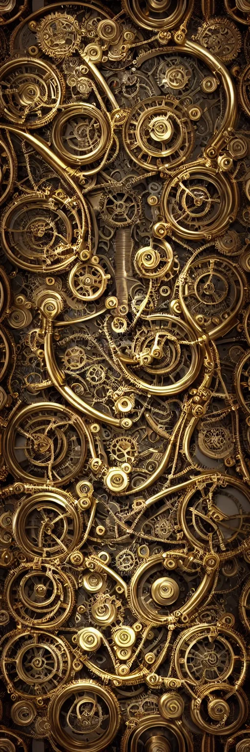 Prompt: seamless pattern of steampunk cybernetic biomechanical matahari, 3 d model, very coherent symmetrical artwork, unreal engine realistic render, 8 k, micro detail, gold white plastic and steel intricate, elegant, highly detailed, digital painting, artstation, smooth, sharp focus, illustration, artgerm, tomasz alen kopera, wlop