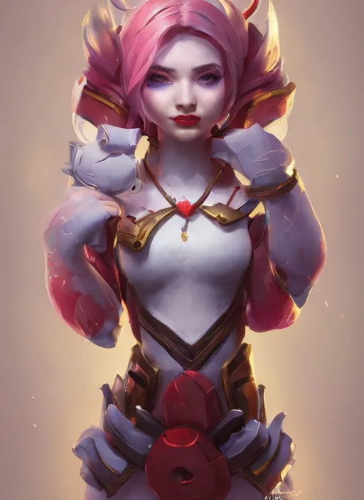 Image similar to poppy, from league of legends, au naturel, hyper detailed, digital art, trending in artstation, cinematic lighting, studio quality, smooth render, unreal engine 5 rendered, octane rendered, art style by klimt and nixeu and ian sprigger and wlop and krenz cushart