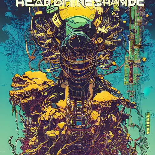 Prompt: head eating itself, by yoichi hatakenaka, masamune shirow, josan gonzales and dan mumford