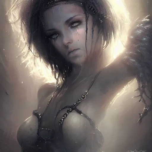 Prompt: kerli koiv the craft, darkwave, darksynth character portrait, sharp, digital matte painting, art by luis royo, greg rutkowski, wlop, dramatic lighting, trending on artstation