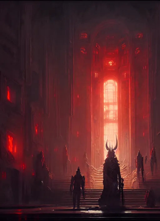 Image similar to masterpiece concept art, maltrelovence the ancient demon, greg rutkowski, 8 k, intricate detail, cinematic lighting