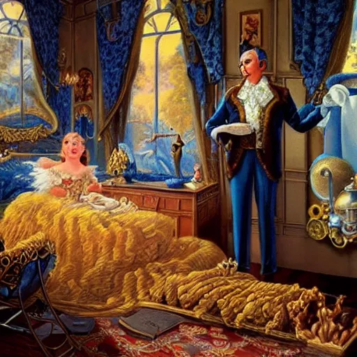 Prompt: “help Kentucky” Realistic, Regal, Refined, Detailed Digital Art, Michael Cheval, Walt Disney (1937), François Boucher, Oil Painting, Steampunk, Highly Detailed, Cinematic Lighting, Unreal Engine, 8k