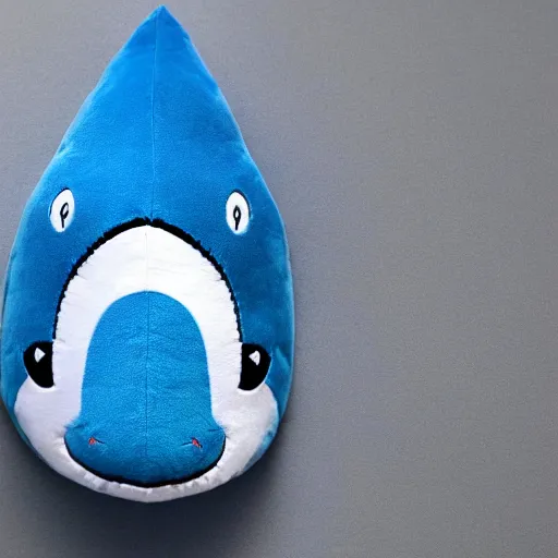 Image similar to beautiful photograph of a cute minimal bright - blue shark plush, advert, magazine, studio