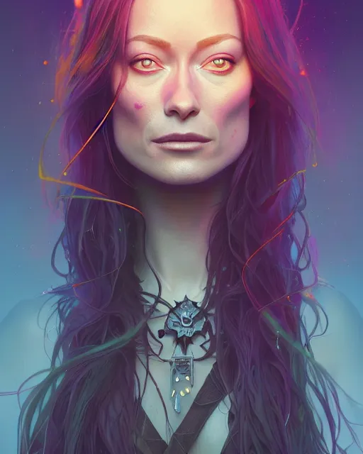 Prompt: highly detailed vfx portrait of olivia wilde as a witch, stephen bliss, unreal engine, greg rutkowski, loish, rhads, beeple, makoto shinkai and lois van baarle, ilya kuvshinov, rossdraws, tom bagshaw, alphonse mucha, global illumination, detailed and intricate environment