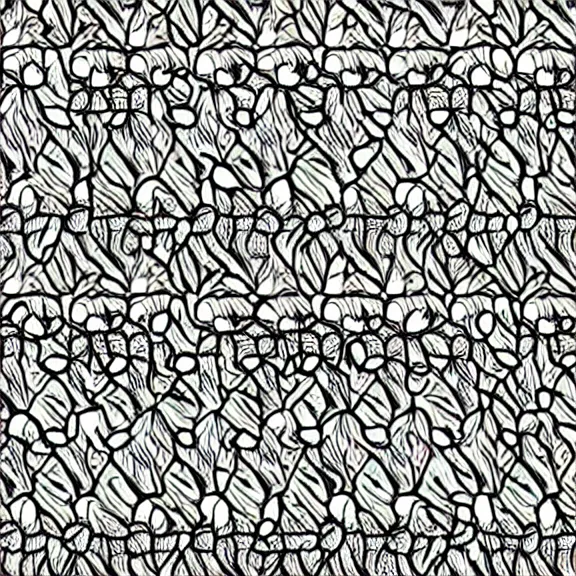 Prompt: seamless abstract pattern, black and white