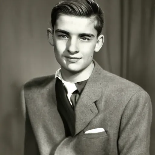 Image similar to a photographic portrait of a young man in the 1 9 5 0 s