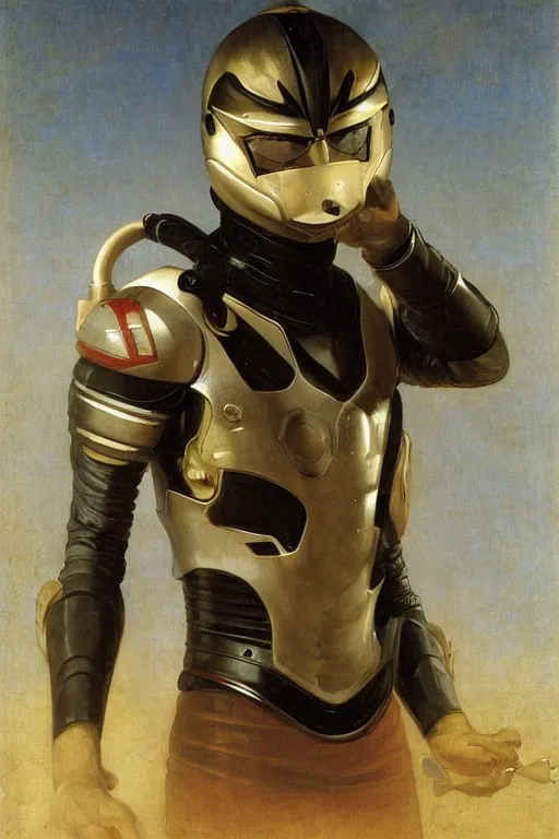 Image similar to portrait of a kamen rider rx, full set of equipment, helmet, majestic, solemn, by bouguereau