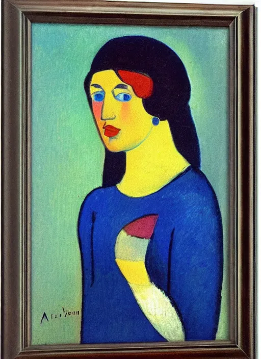 Image similar to a portrait of a pretty young lady by alexej von jawlensky