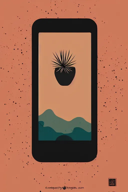 Prompt: minimalist boho style art of a smartphone, illustration, vector art