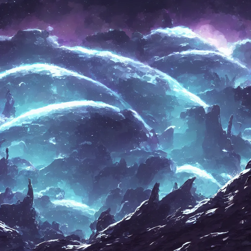 Prompt: alien planet background, anime, painting, 4 k