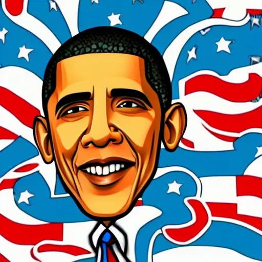 Image similar to obama in the style of goanimate