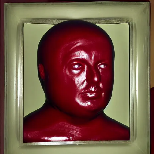 Prompt: a man made out of gelatin, blob like, portrait