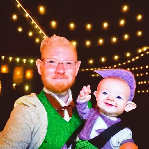 Prompt: “a cute baby yoda and baby groot wearing !leiderhosen at okotoberfest, cinematic lighting”