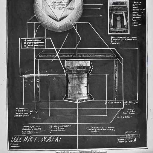 Image similar to lost nikola tesla sketches, diagrams, drawing