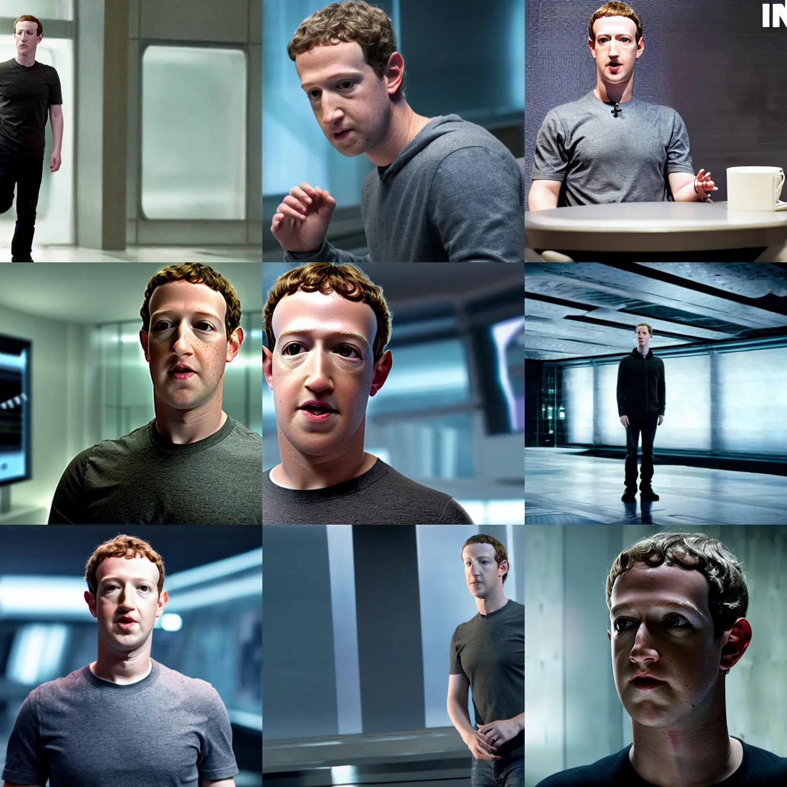 Prompt: Movie still of Mark Zuckerberg in Minority Report