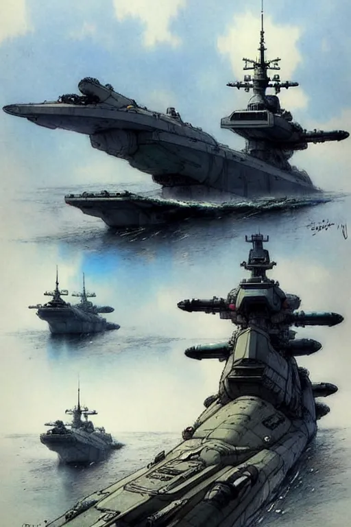 Image similar to (((((2050s Space Battleship Yamato . muted colors.))))) by Jean-Baptiste Monge !!!!!!!!!!!!!!!!!!!!!!!!!!!