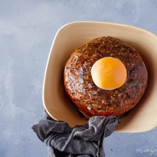 Prompt: a juicy hamburger in a giant bowl filled with coke