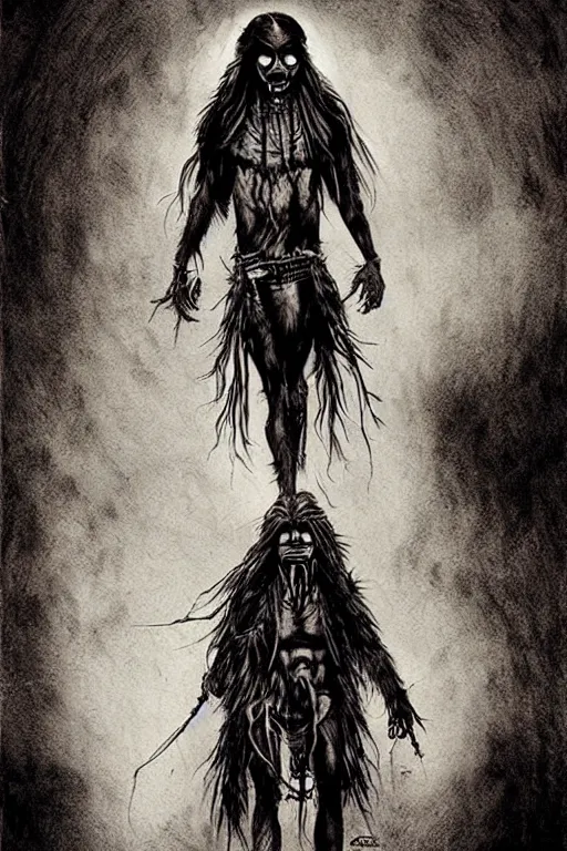 Image similar to mad native american skinwalker artwork by ben templesmith