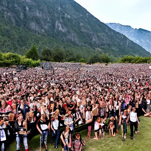 Prompt: the Ryan Gosling army filled the field, against the backdrop of a mountainous area