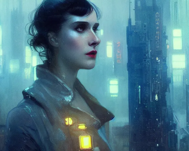 Image similar to 2 0 1 8 blade runner movie still girl look at the cityscape from roof perfect face fine realistic face pretty face neon puffy jacket blue futuristic sci - fi elegant by denis villeneuve tom anders zorn hans dragan bibin thoma greg rutkowski ismail inceoglu illustrated sand storm alphonse mucha