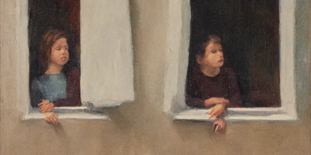 Prompt: girl on a windowsill