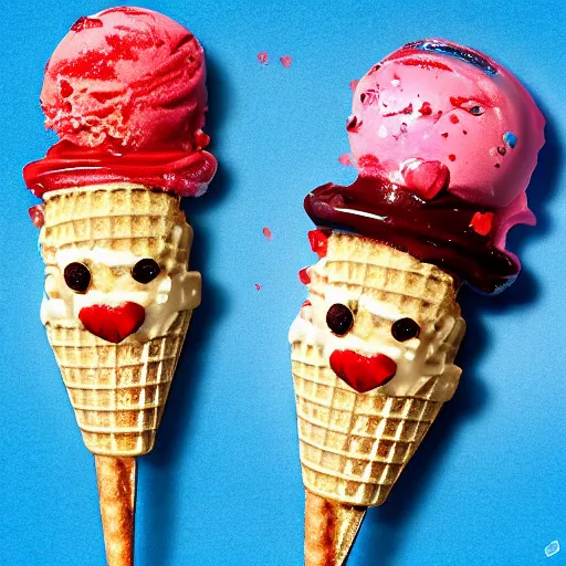 Image similar to freddy kruger sweetheart ice cream on a stick, realistic photography, high detailed