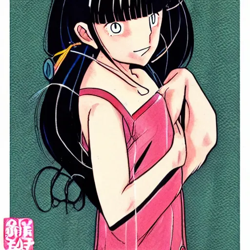Prompt: a manga cover of a girl by rumiko takahashi