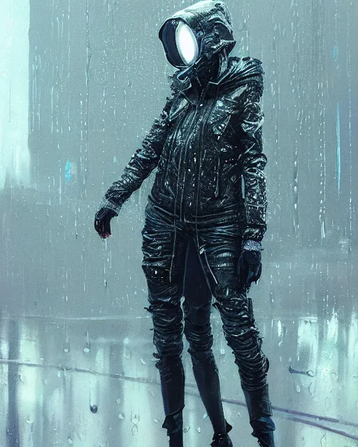 Image similar to detailed portrait European Pretty Modern Girl Dithering ditherpunk dither-punk Rain, Reflective jacket coat, Futuristic sci-fi fashion, royal attire by ismail inceoglu dragan bibin hans thoma greg rutkowski Alexandros Pyromallis Nekro Rene Margitte illustrated Perfect face, fine details, realistic shaded, fine-face, pretty face