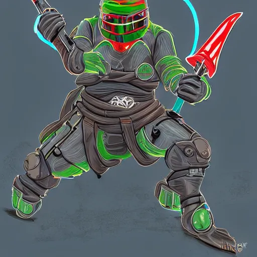 Prompt: wombat in cybernetic ninja gear wielding a samurai sword, realize digital art, 4 k